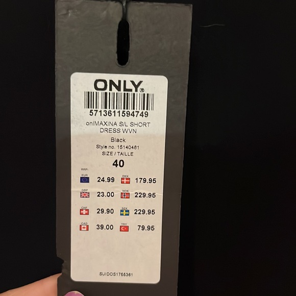 Black slip dress by Only. New with tags. - Picture 4 of 4